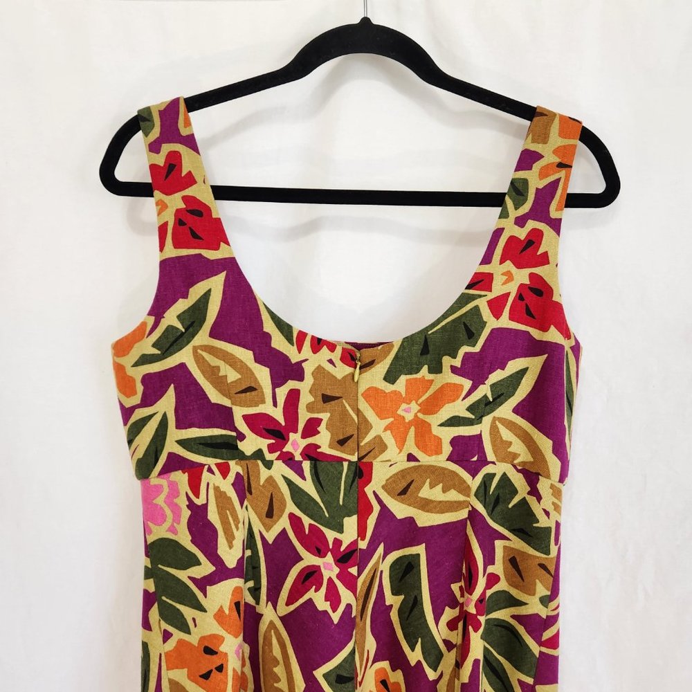 Vintage TALBOTS Fairy Cottagecore Tropical Multicolor Babydoll Dress Size 10. - Picture 4 of 16